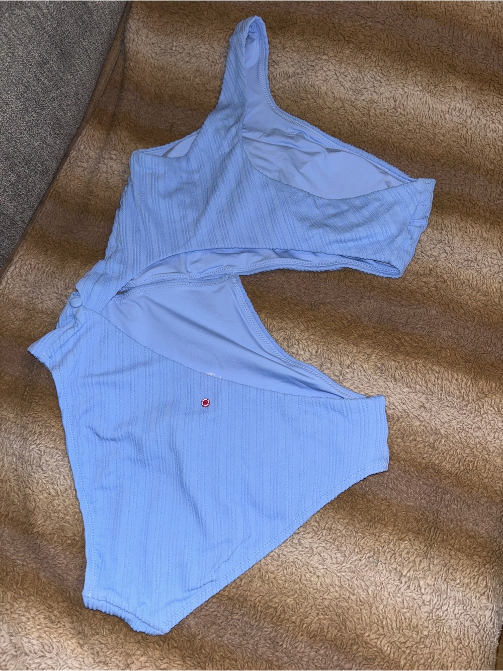 Red Carter One-Shoulder Cutout One-Piece Swimsuit in Light Blue M $168 BNWT - Picture 4 of 10